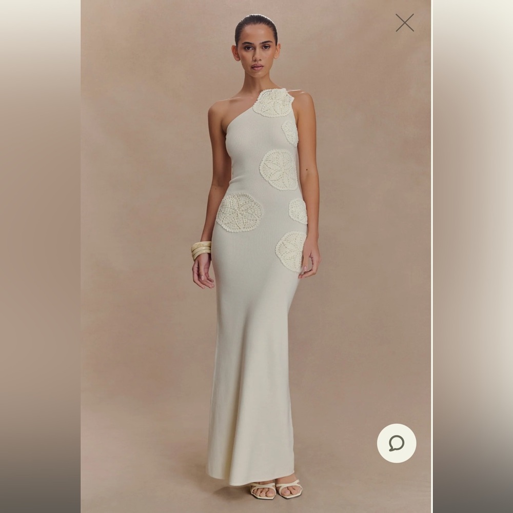 Meshki M Teneika Crochet Knit Maxi Dress - Ivory